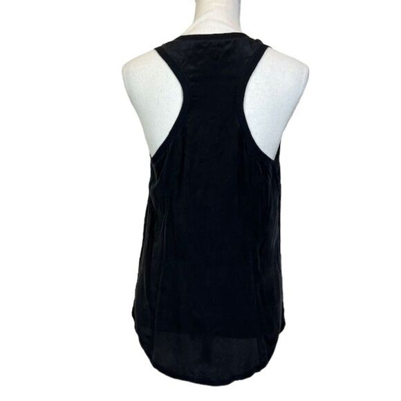 Joie Alicia Silk Racerback Pocket Tank Ribbed Edge Black Size Small - Picture 4 of 9